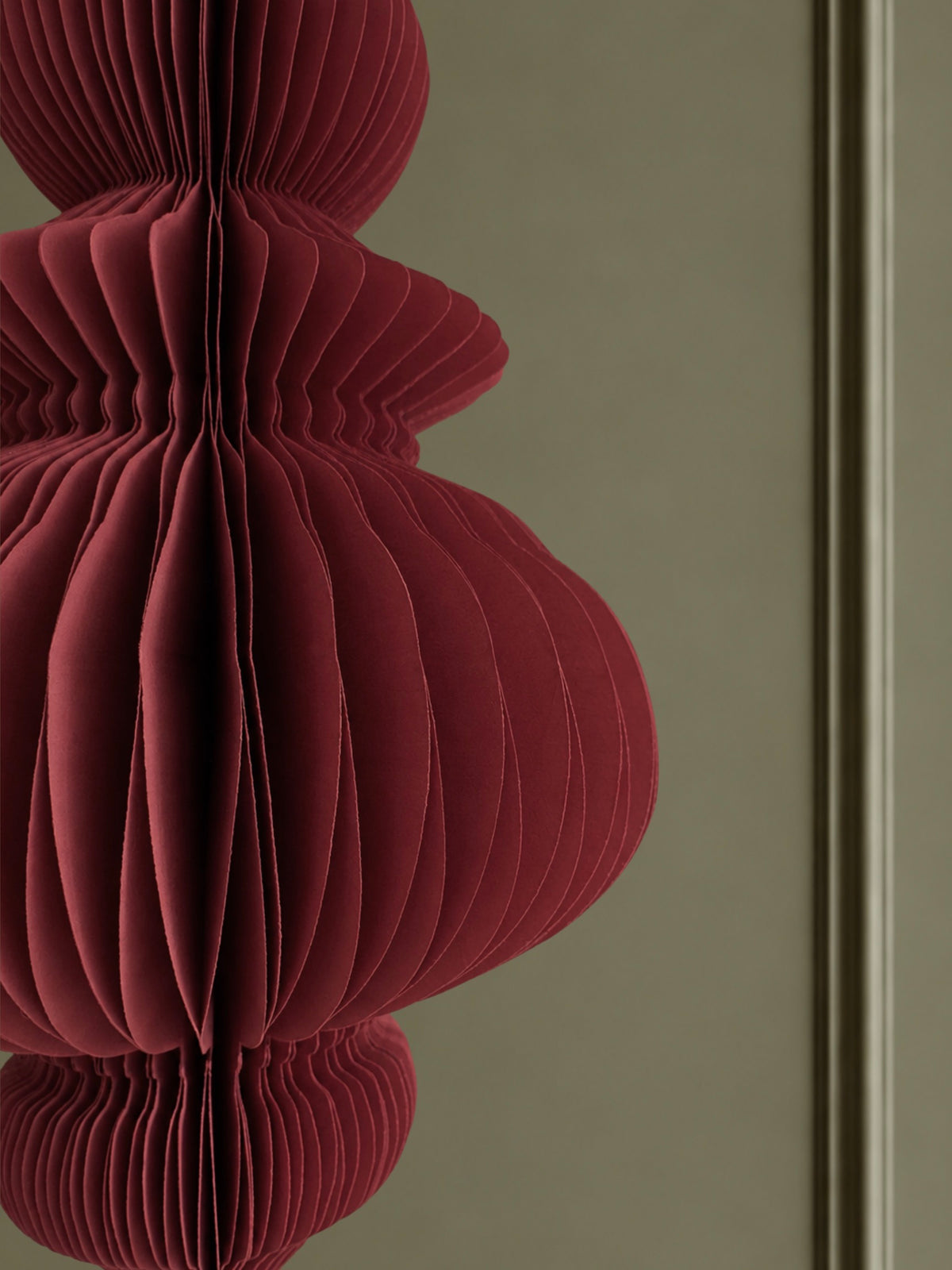 Burgundy Paper Finial Drop Decoration- Large