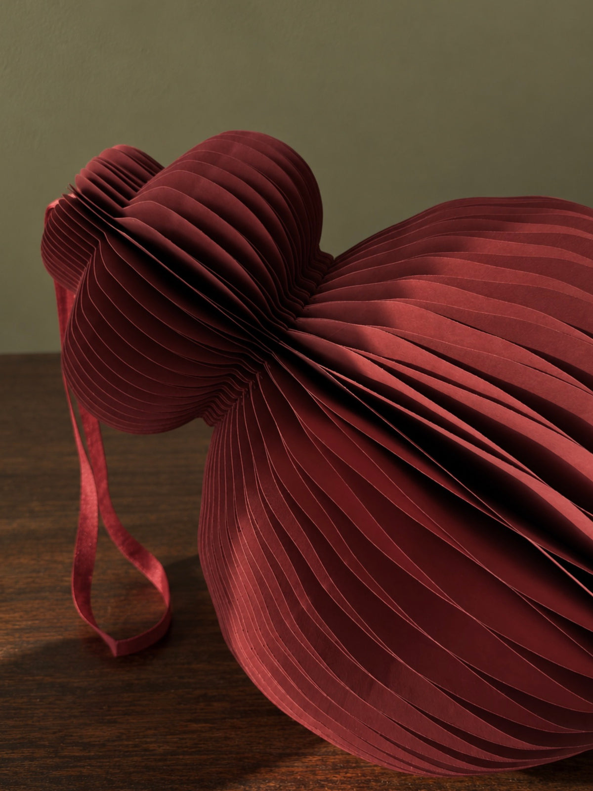 Burgundy Paper Teardrop Decoration - Large