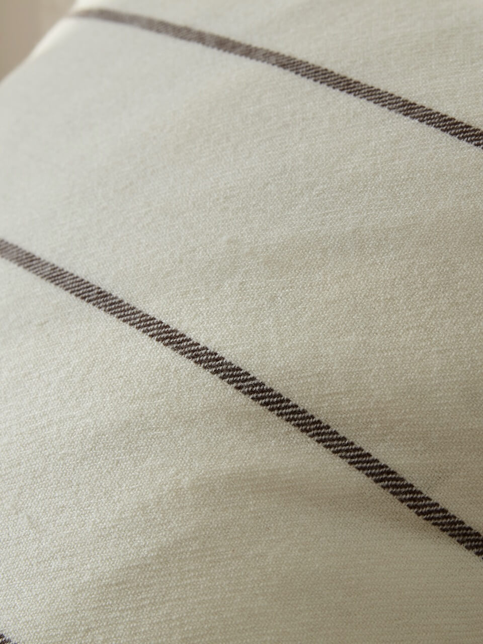 Cream & Brown Stripe Wool Cushion Cover 50x50