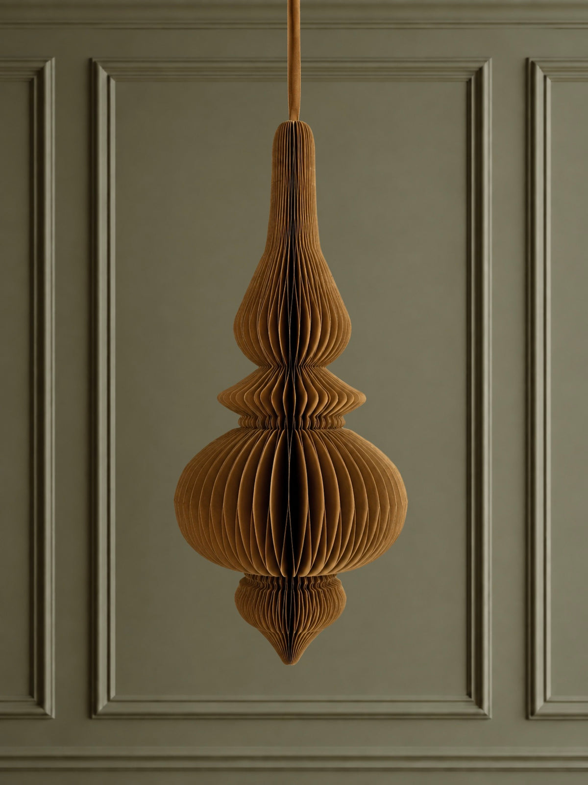 Gold Paper Finial Drop Decoration - Large