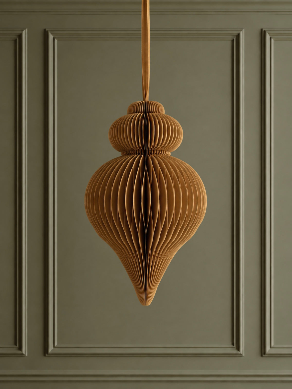 Gold Paper Teardrop Decoration - Large