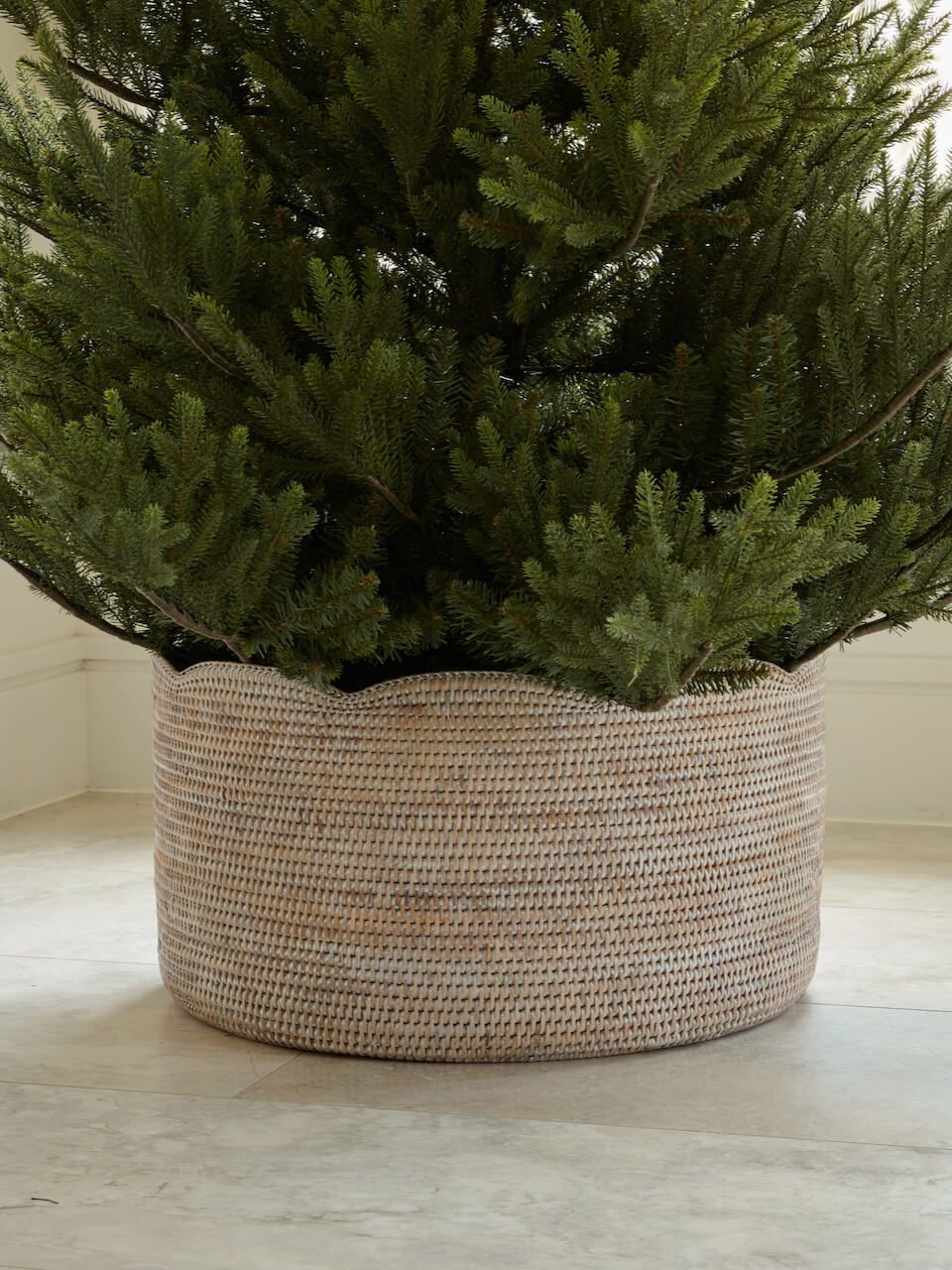 Skye Rattan Basket Large - White