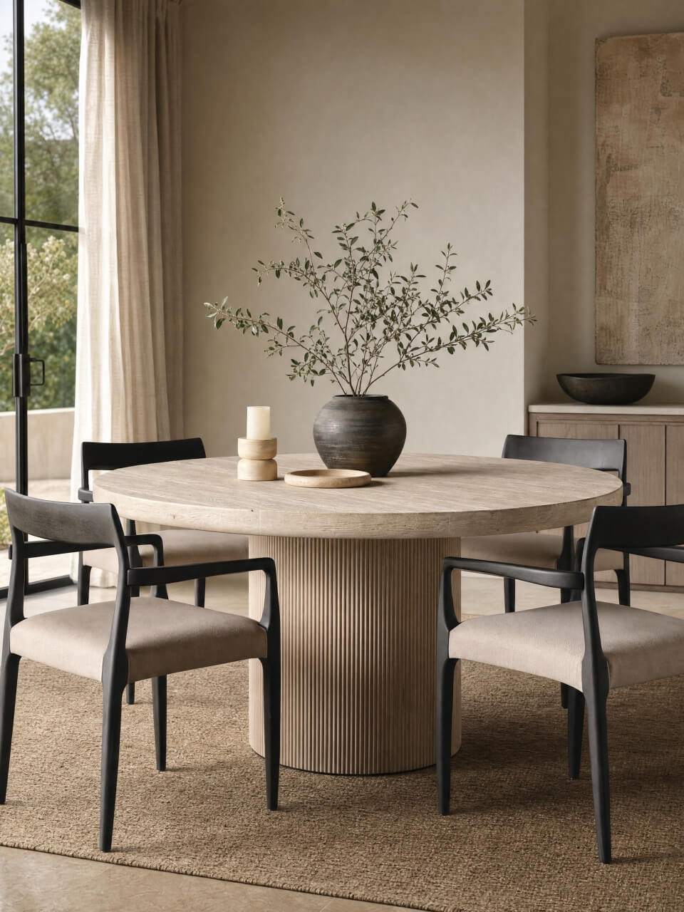 Milford Reclaimed Round Wooden Dining Table