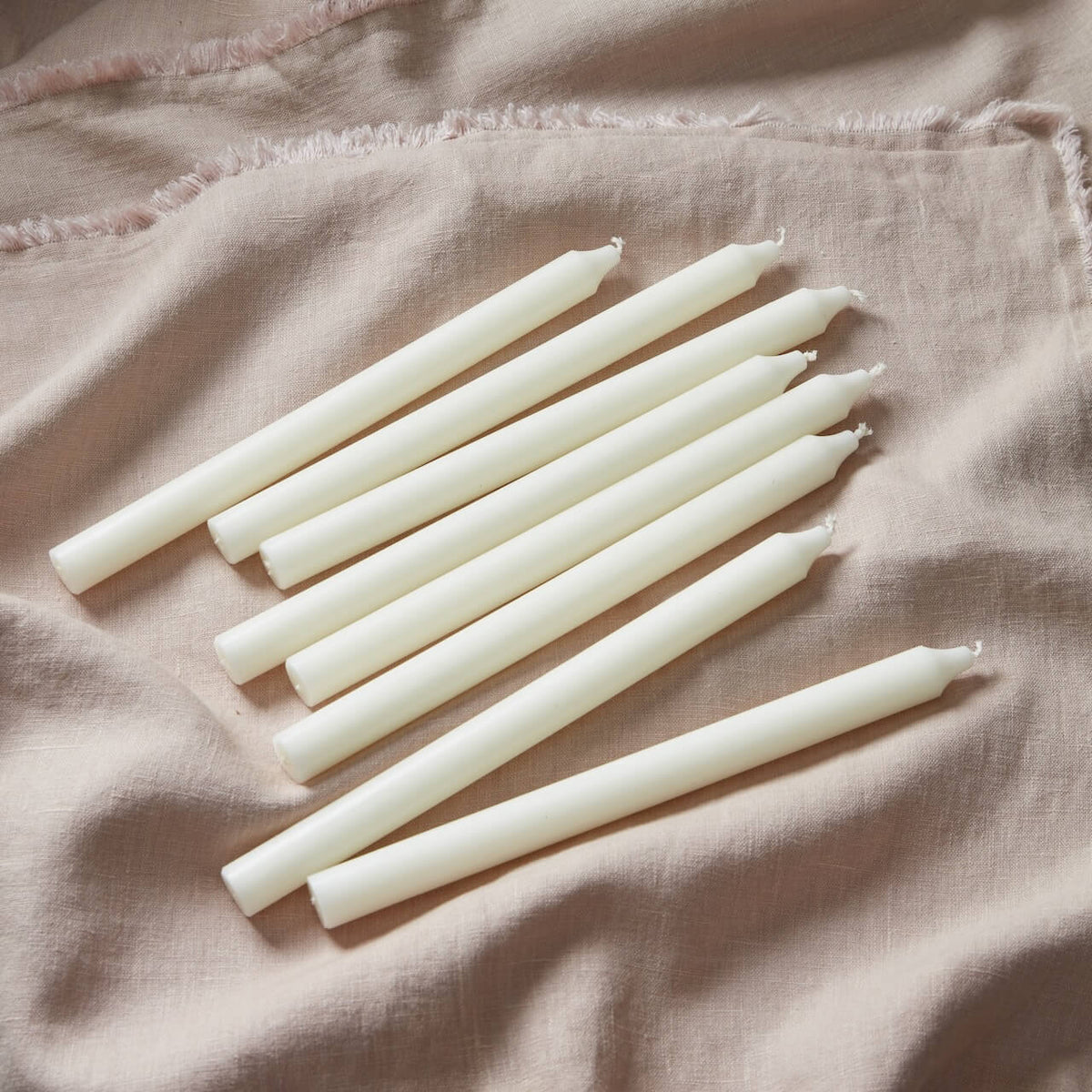 Set of 8 Ivory Dinner Candles