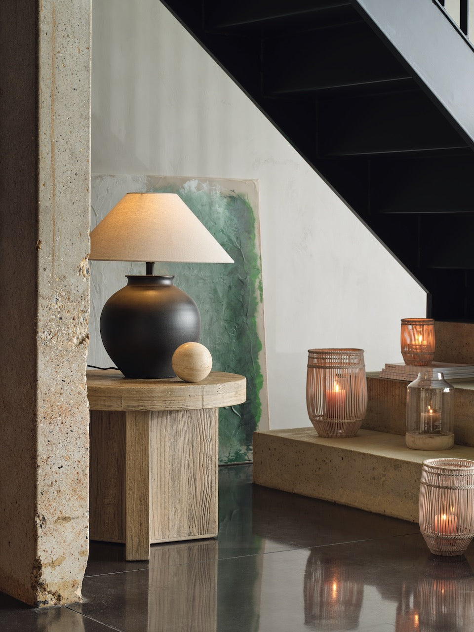Layered Lounge home accessories arranged in a calm, considered interior