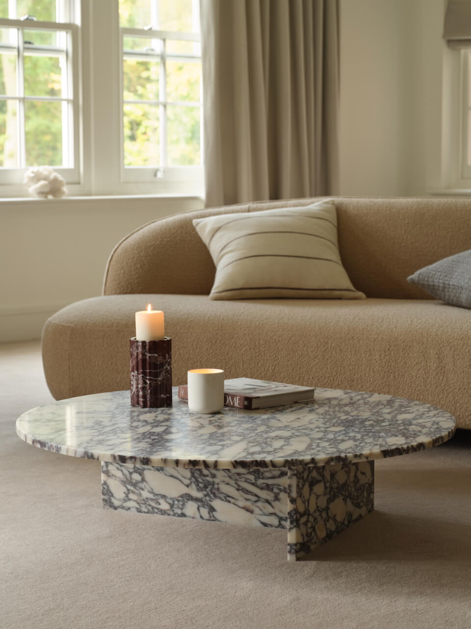 Melrose Calacatta Viola Marble Coffee Table | Layered Lounge