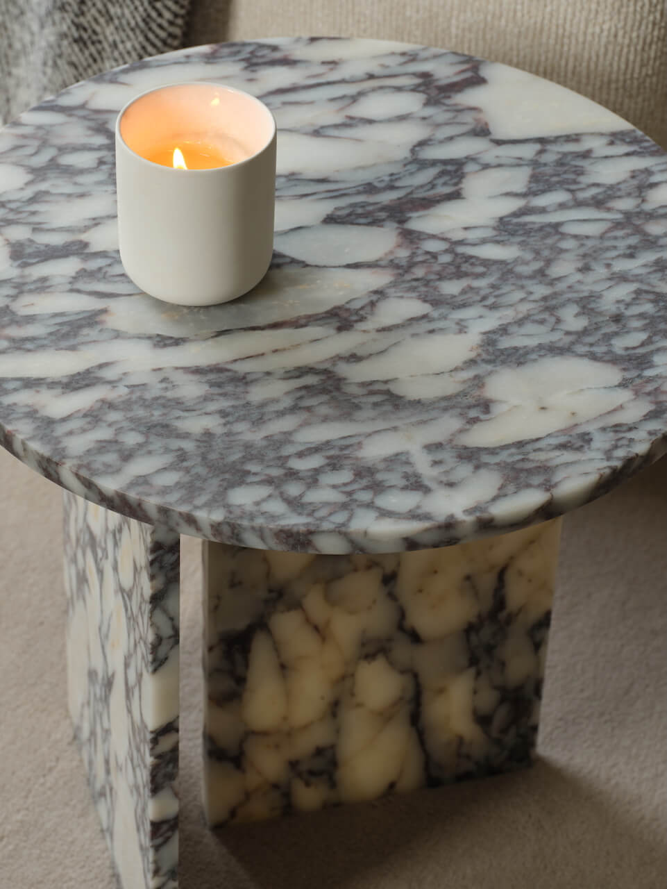 Melrose Calacatta Viola Marble Side Table