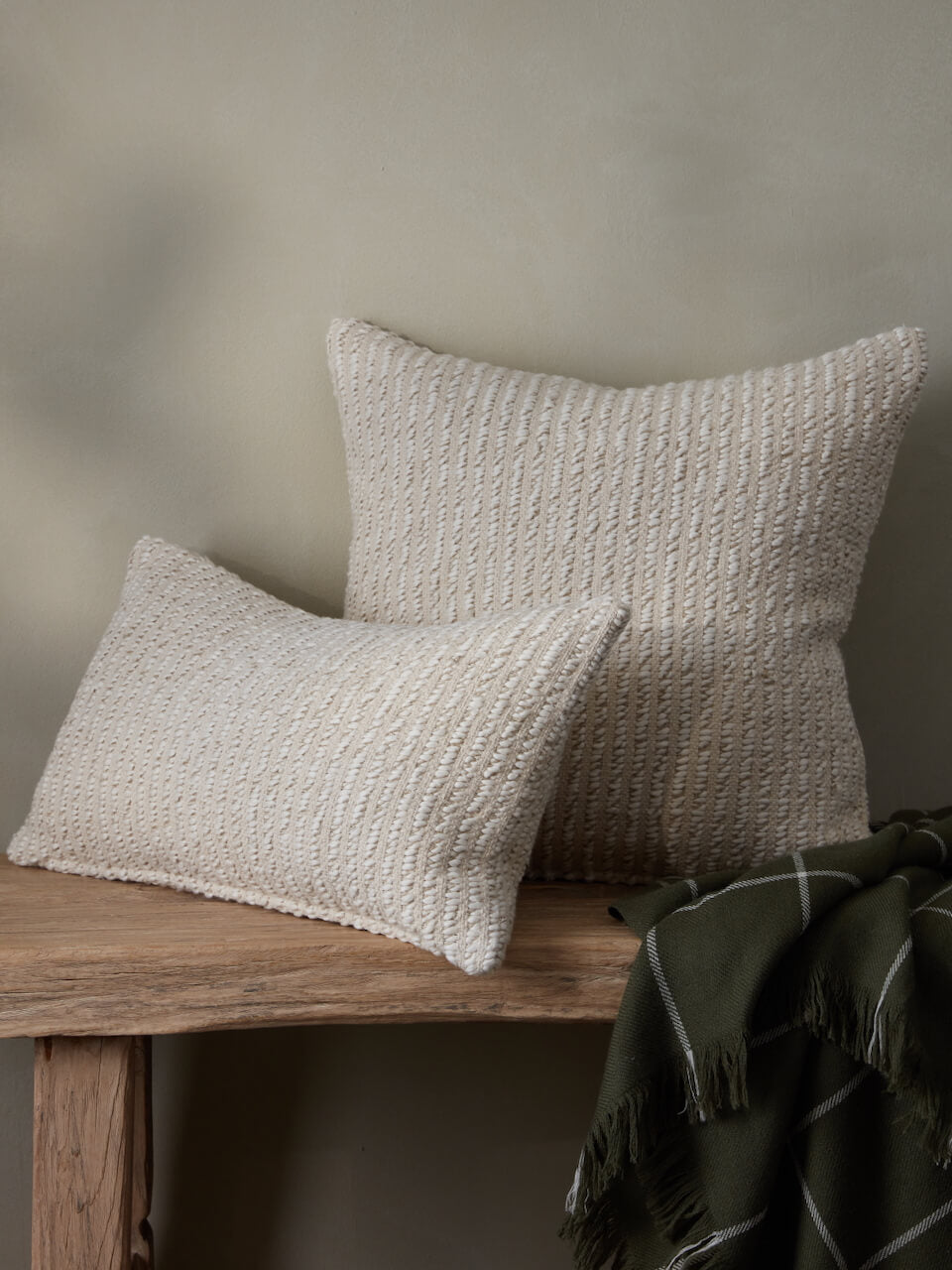 Cream Textured Cushion Cover