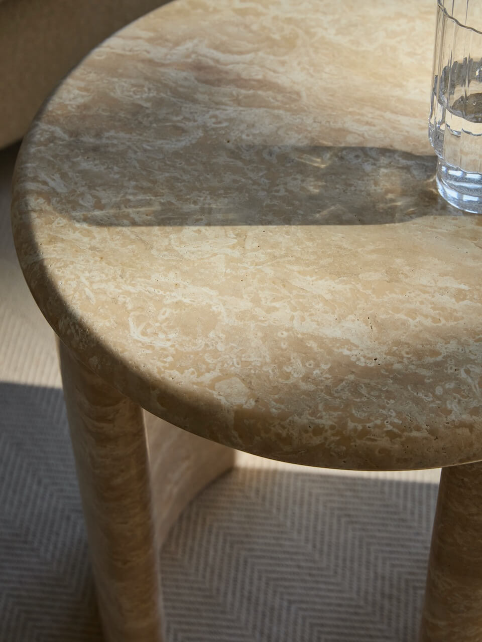 Alva Travertine Side Table
