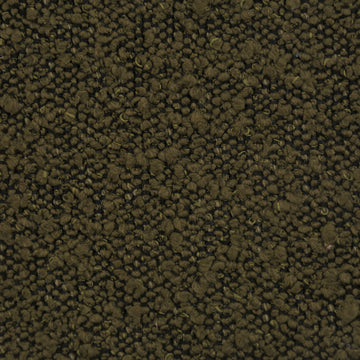 Close-up view of a textured fabric sample with an olive green color.