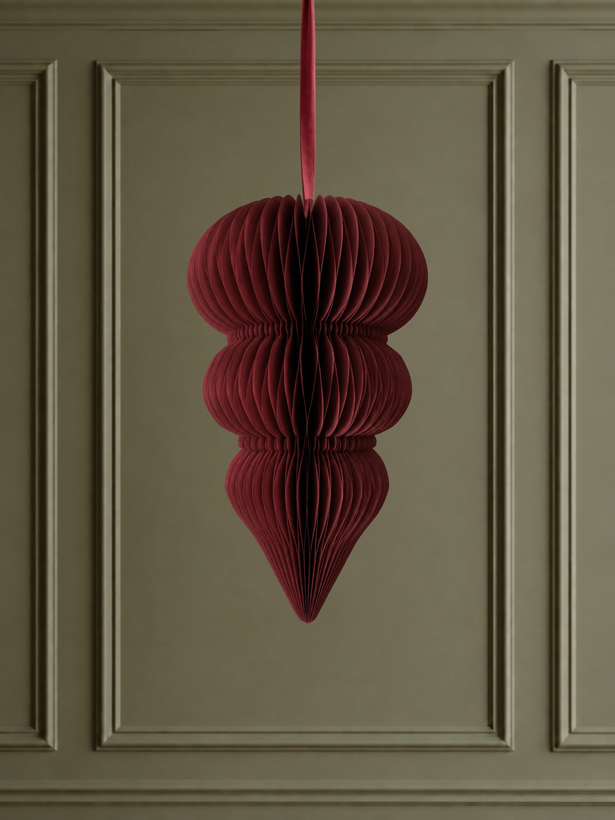 Burgundy Paper Finial Decoration - Large