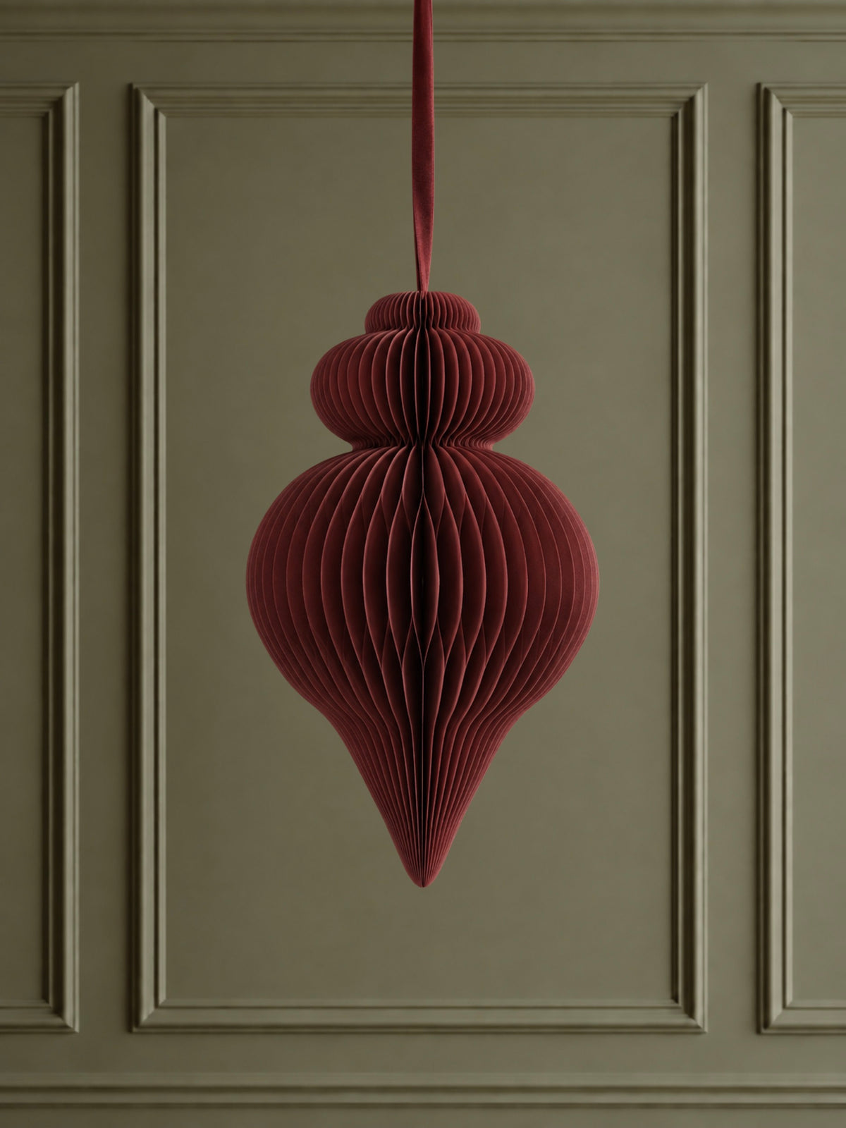 Burgundy Paper Teardrop Decoration - Large