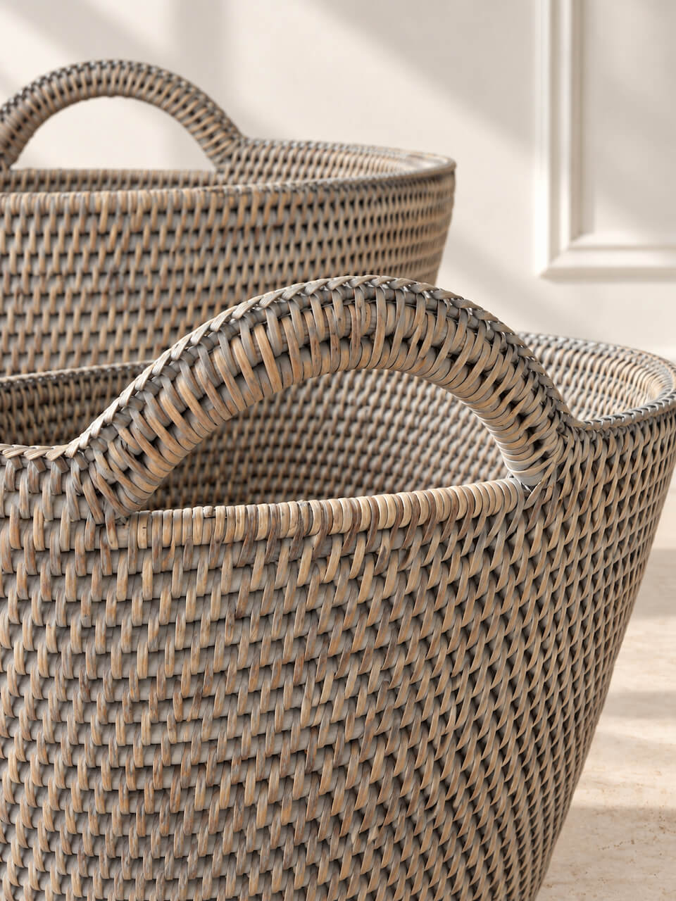 Nairn Rattan Storage Basket - Grey