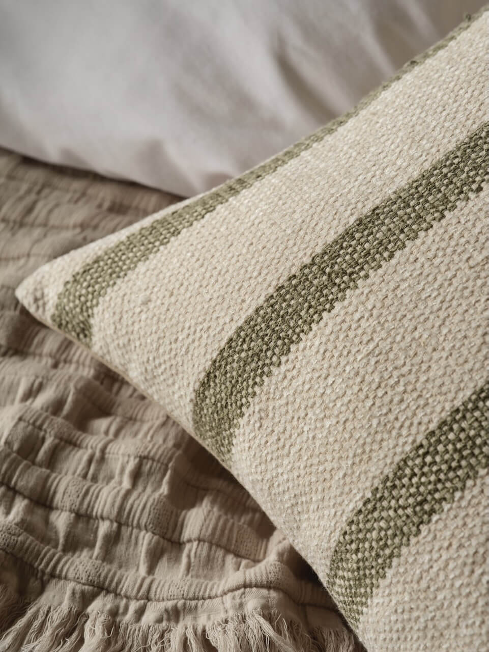 Green and cream cushions best sale