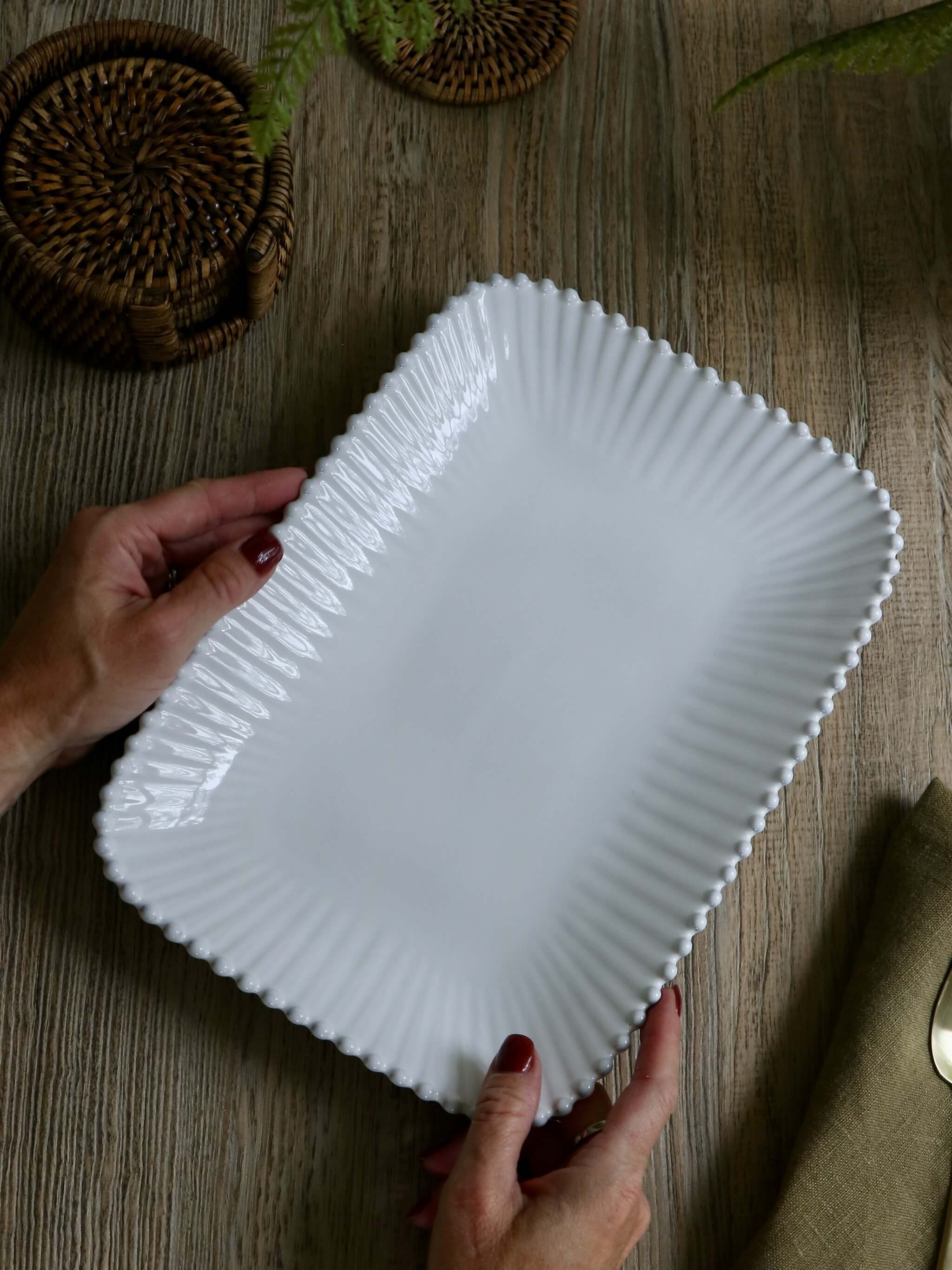 Pearl Stoneware Rectangular Platter