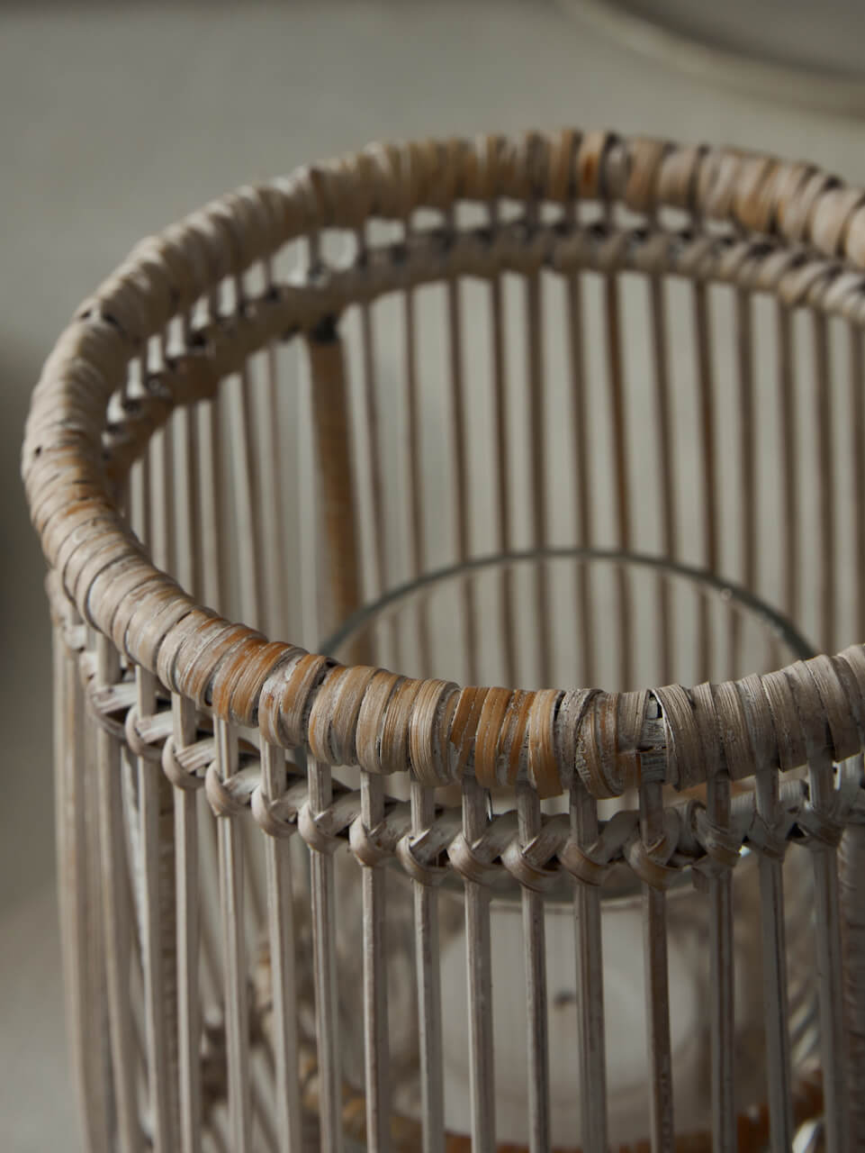 Leve Rattan Lantern - White