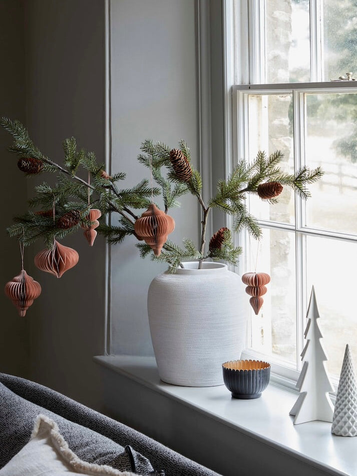 Faux Fir Branch with Cones