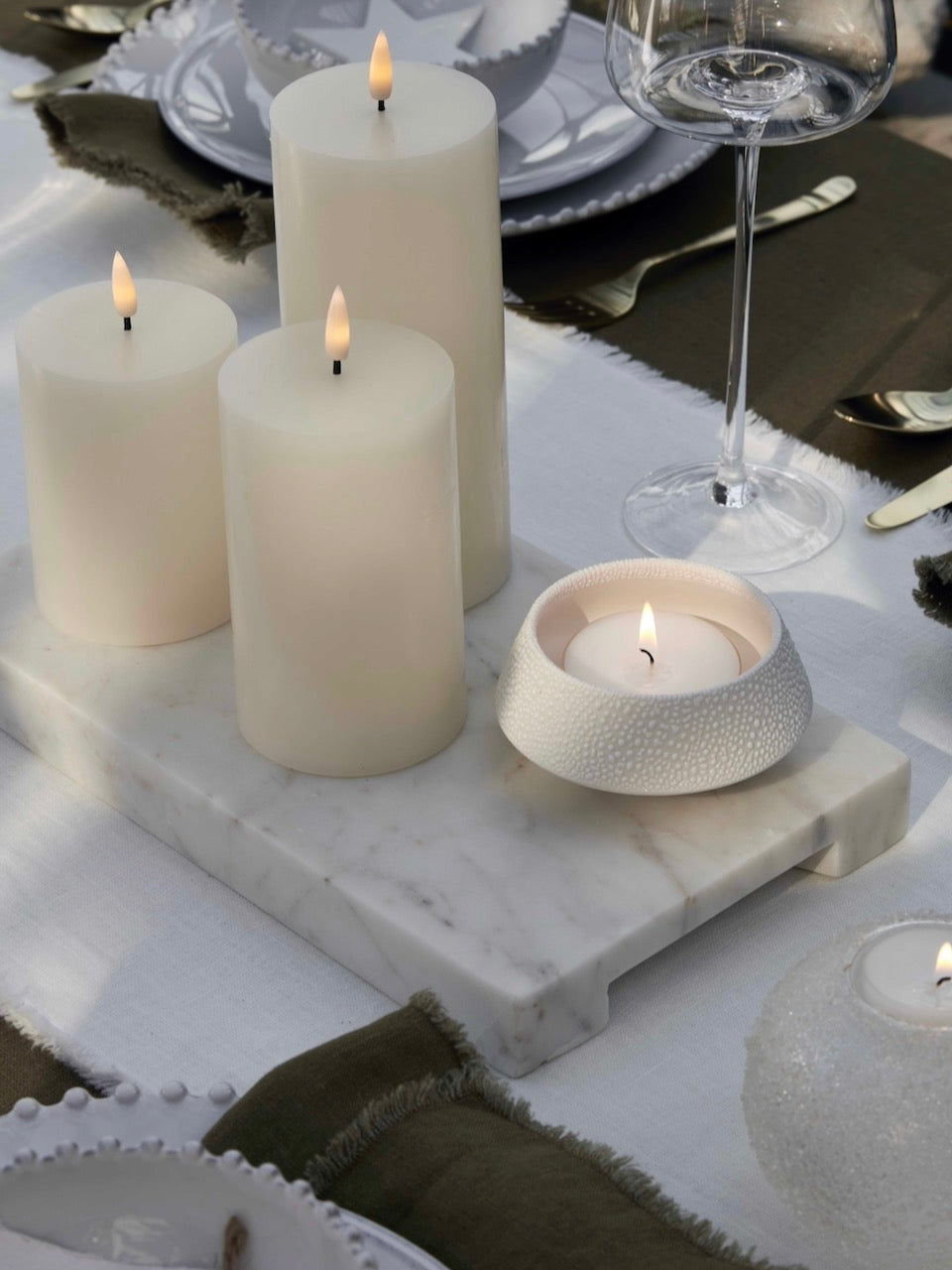 Set of 3 LED Pillar Candles with Remote/Timer