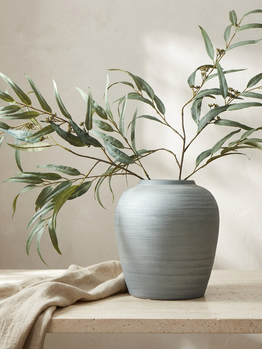 Sines Textured Grey Vase