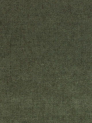 A close-up of a dark olive green woven fabric texture.