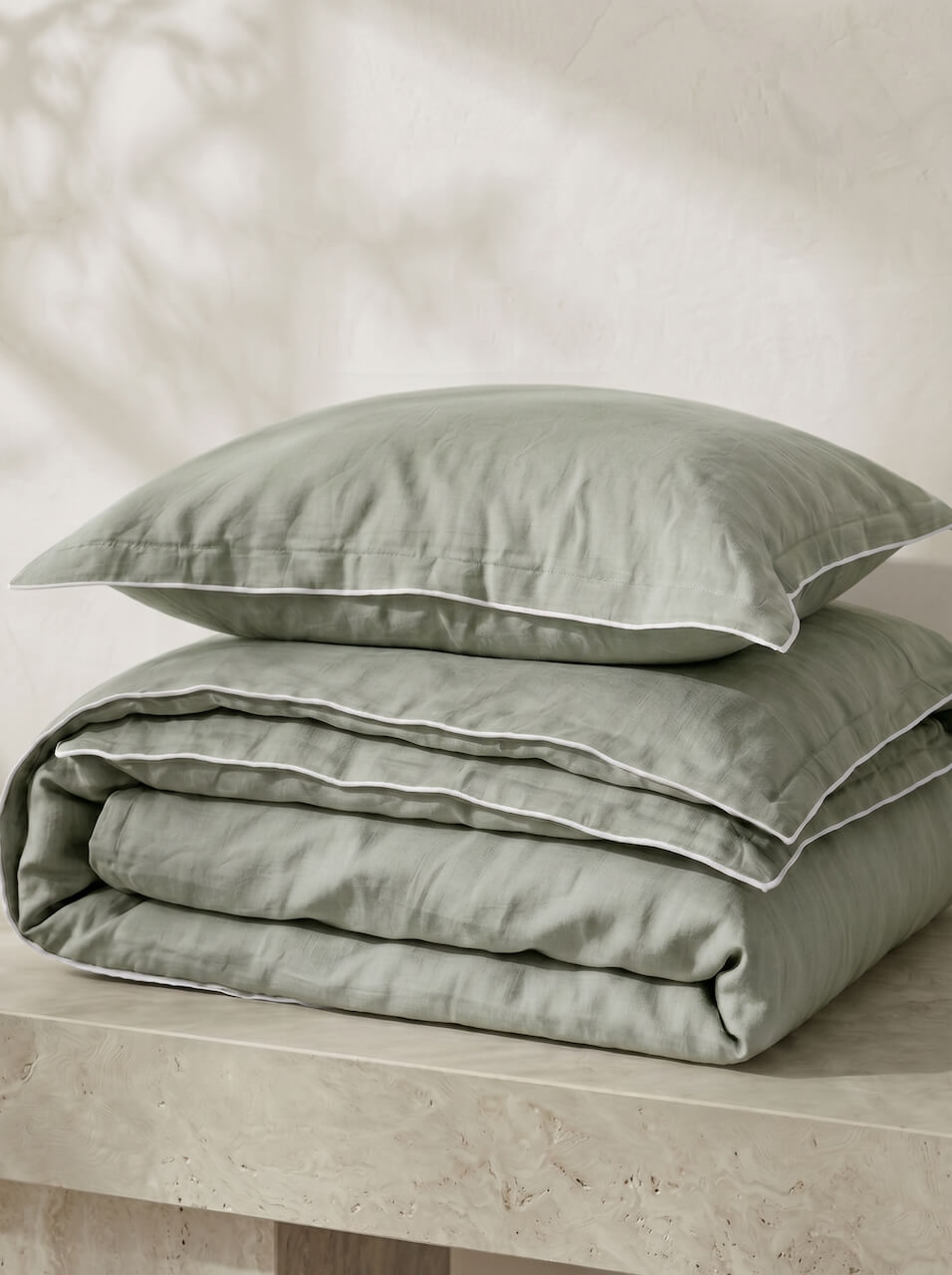 Lisbon Relaxed Cotton Bedding Bundle - Sage