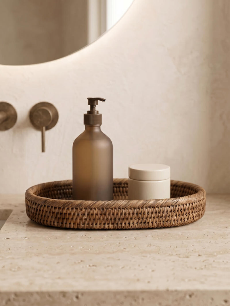 Jarra Rattan Small Tray - Antique Brown