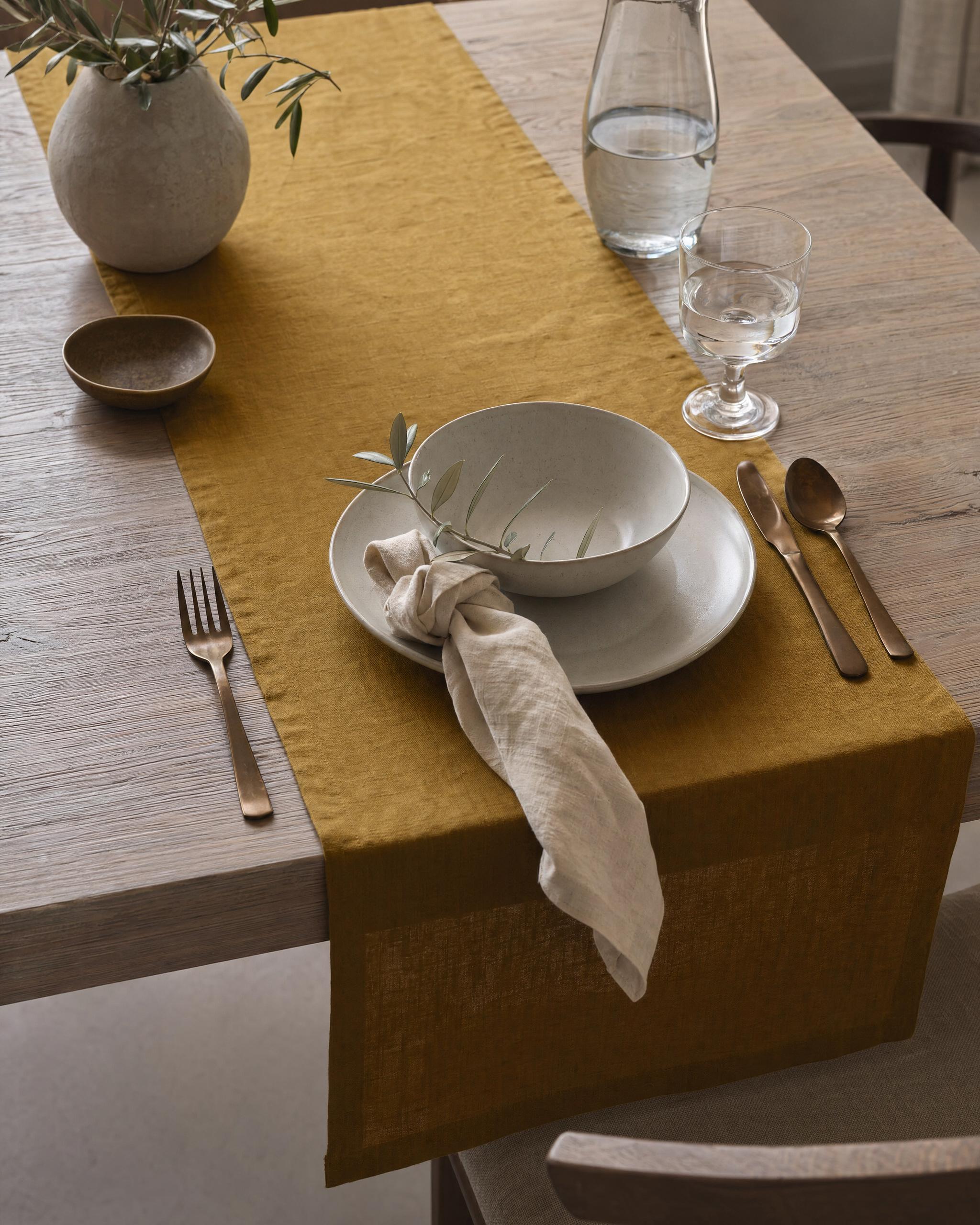 Bronze Linen Table Runner