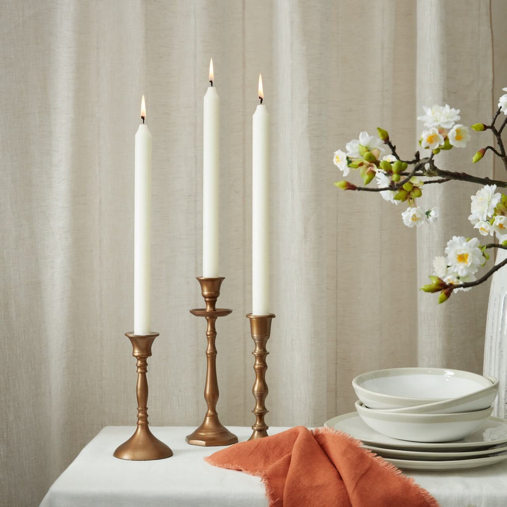 Set of 8 Ivory Dinner Candles